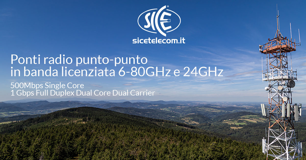 Ponti radio punto-punto in banda licenziata 6-80GHz e 24GHz