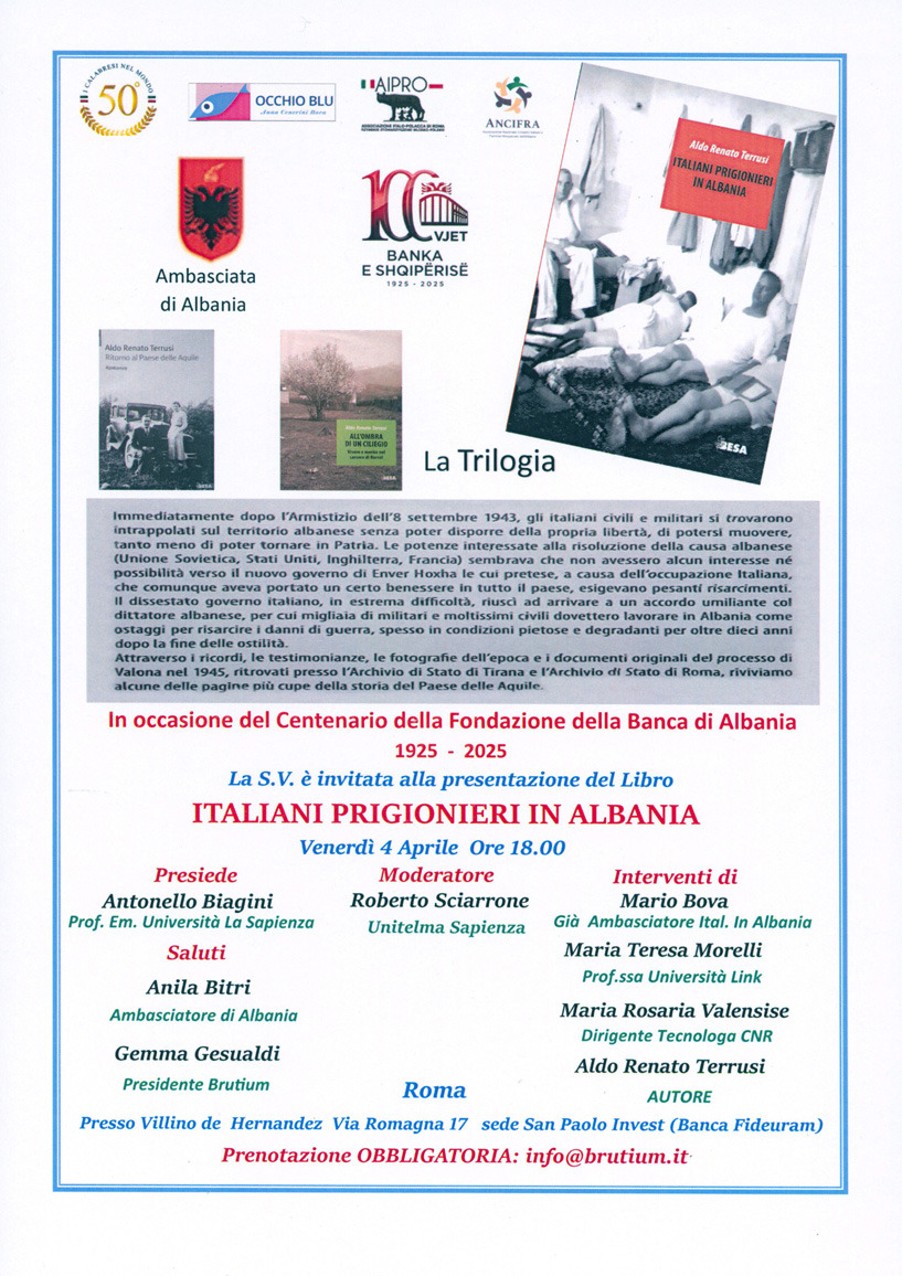 Partecipazione della prof. Antonella Colonna Vilasi alla presentazione del libro Italiani in Albania a Roma