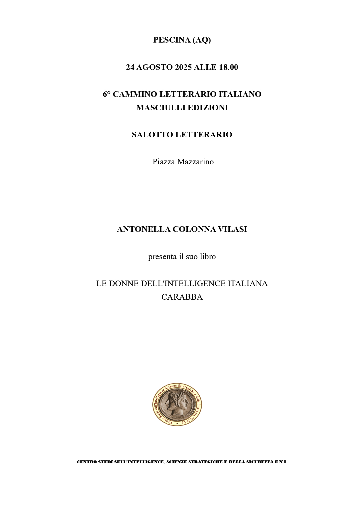 Presentazione libro della prof.ssa Antonella Colonna Vilasi a Pescina