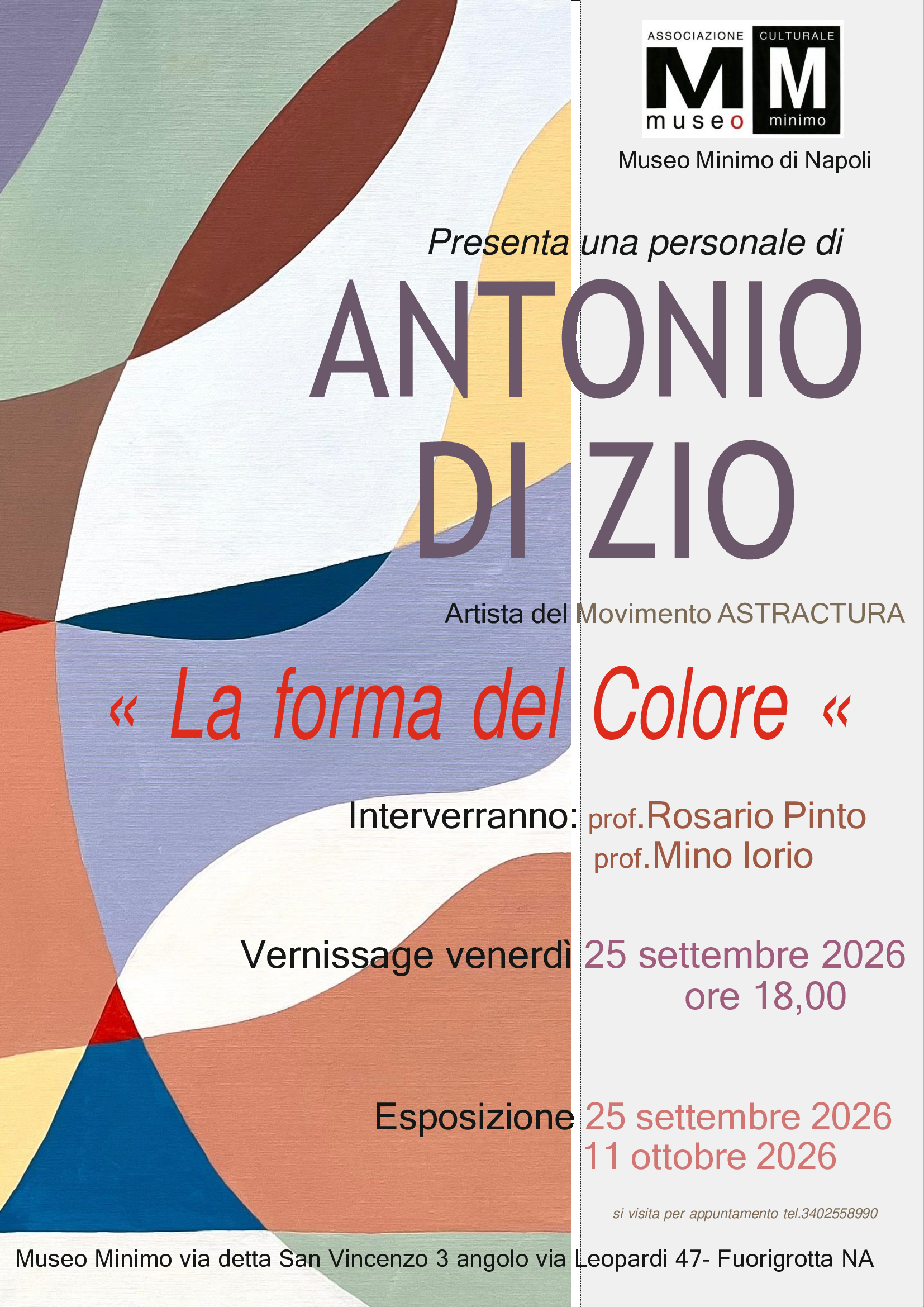 La forma del colore mostra personale di Antonio Di Zio artista del movimento ASTRACTURA
