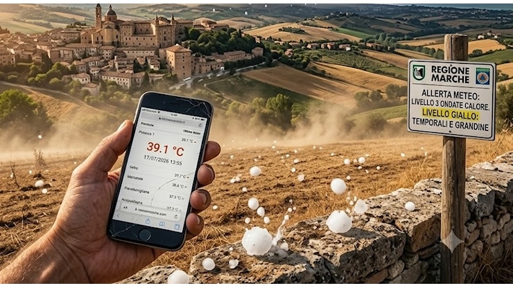 Marche tra afa asfissiante e improvvisi temporali: weekend di meteo estremo con picchi di 39°C e allerta grandine. Ecco cosa succede - Corriere Adriatico