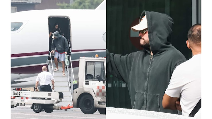 Bad Bunny in concerto a Milano, l'arrivo all'aeroporto di Linate con la fidanzata Gabriela. FOTO - Sky TG24