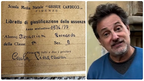 Pieraccioni ritrova a Subbiano il suo libretto delle assenze delle medie: “L’ho annusato e mi sono commosso”