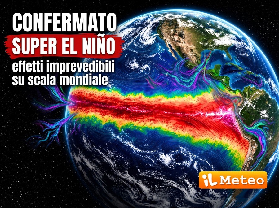 Meteo: Super El Nino confermato, sarà il fenomeno più forte di sempre. Conseguenze anche in Italia