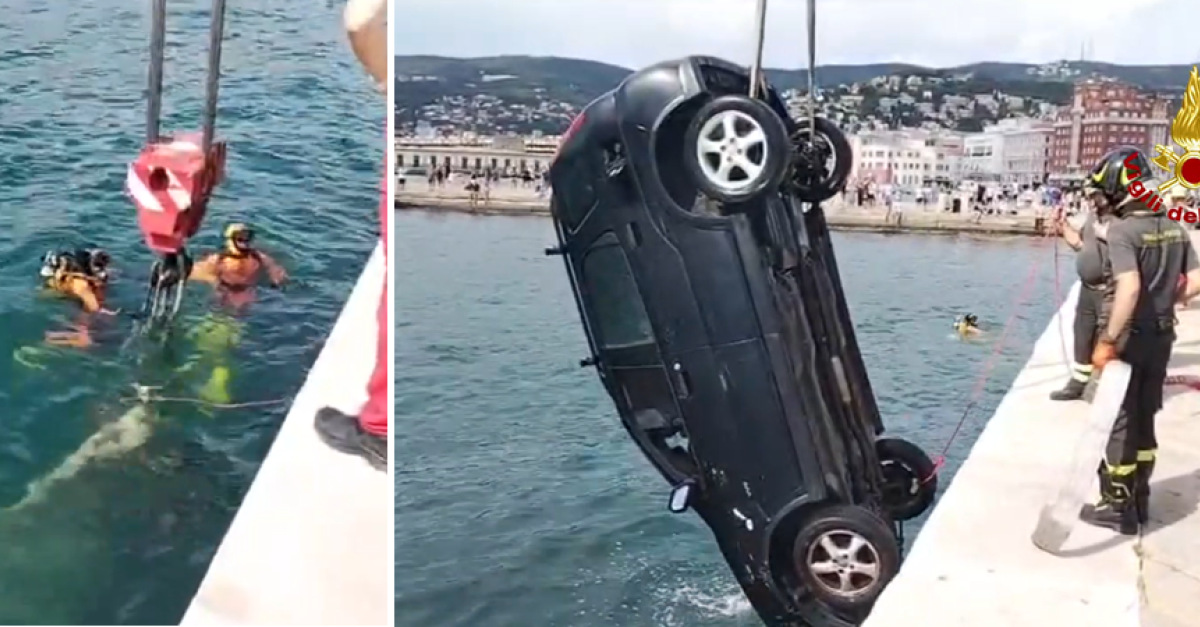 Finisce con il Suv in mare: il conducente salvato da quattro coraggiosi militari. Complesse e spettacolari le operazioni di recupero del mezzo (VIDEO)