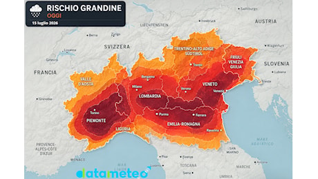 Datameteo, a Cuneo pomeriggio di temporali di forte intensità e alto rischio grandine